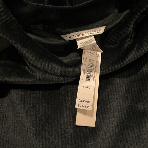 Black velour ribbed lounging set - Picture 4 of 4